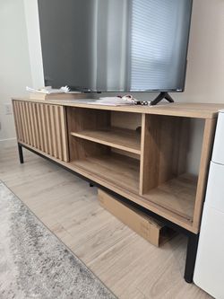 64 Inch Modern Wood Credenza with Sliding Door