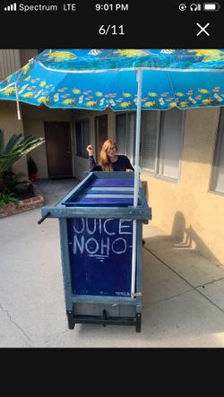 Outdoor Vendor Cart with Umbrella