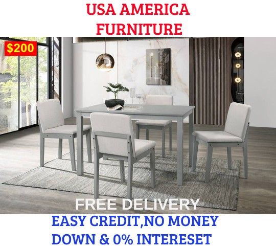 BRAND NEW 5 PC DINING TABLE SET INCLUDES 1 TABLE AND 4 CHAIRS Item #PDX012612