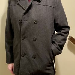 Men’s XL Kenneth Cole Wool Blend Peacoat, Brand New With Tags