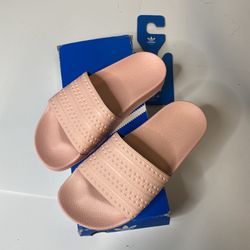 Adidas Adilette Slides - Haze Coral M4 W5