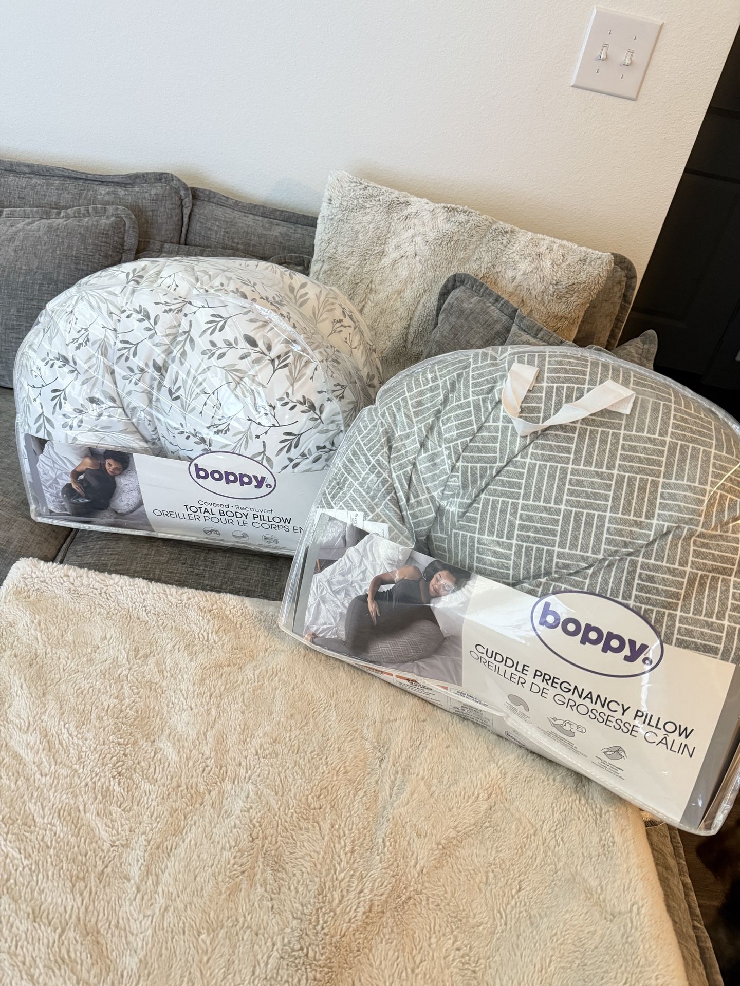 2 Brand New Boppy Pregnancy Pillows – Unopened Boxes!