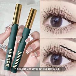 Two sets (one black and one brown), 1 second color mascara waterproof slim long curl fine brush head no smudding long and long