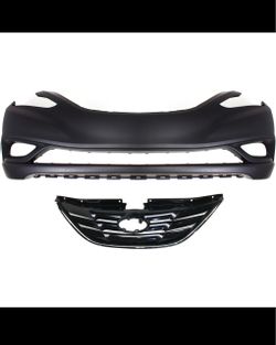 Grille Assembly Kit PTM Includes Front Bumper Cover For 2011-2013 Hyundai Sonata