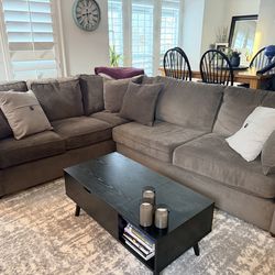 Norfolk 3-Piece Modular Sectional Sofa Java Color