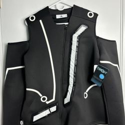 NEW Disney Tron Jacket Adult Black Blue Lightcycle Run Light Up Costume XL