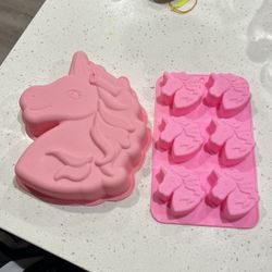 2 Unicorn Theme Silicone Mold