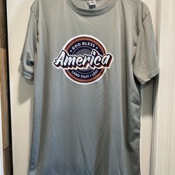 God Bless America Land That I Love Tee Shirt Size L 100% polyester