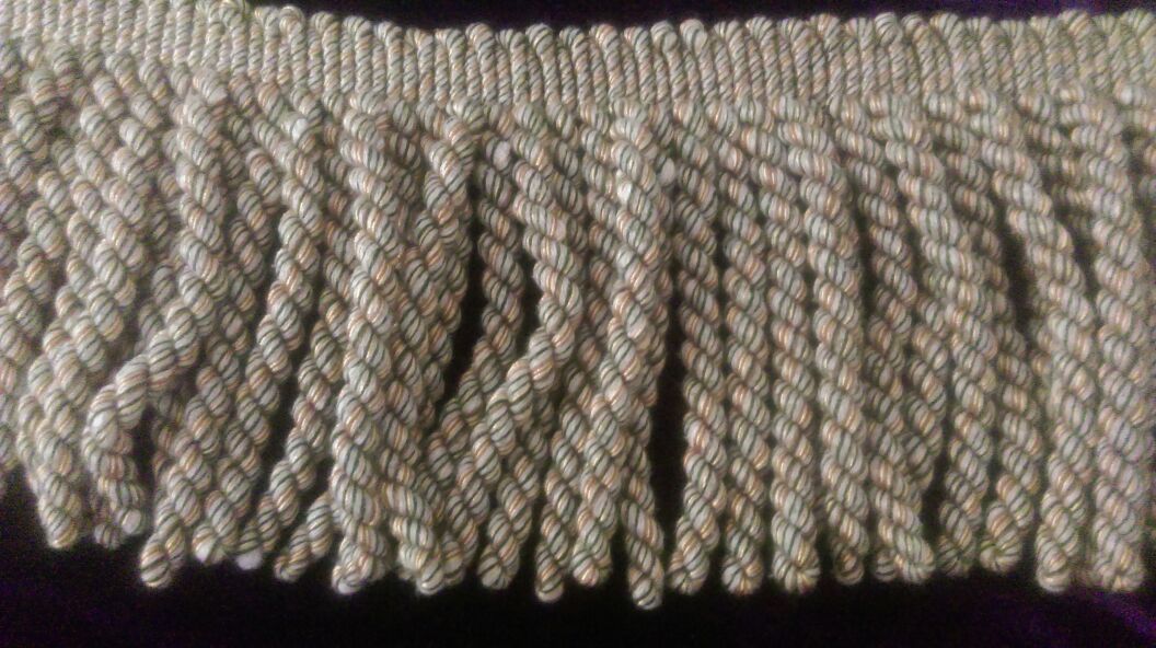 Green and gold twisted fringe