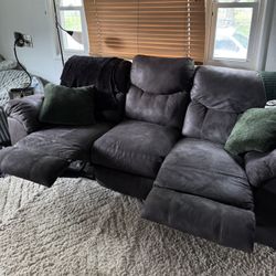 Dark Brown Espresso Dual Recliner Couch 