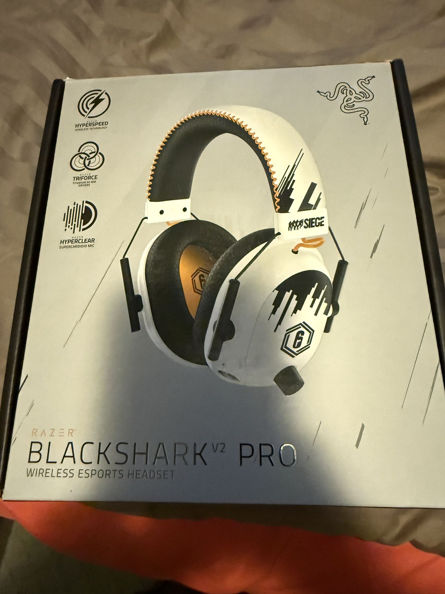 Razer BlackShark V2 Pro Rainbow 6 Siege Edition Premium Esports Gaming Headset (TriForce 50 mm Drivers, Advanced Passive Noise Cancellation, Hy