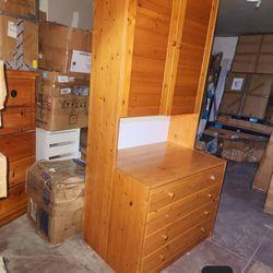 Solid Wood Hutch/ Dresser Used