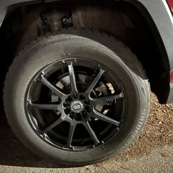 17” Bridgestone Blizzaks WS80 Snow Tire Set and Enkei Rims 225/65R17 with TPMS sensors installed