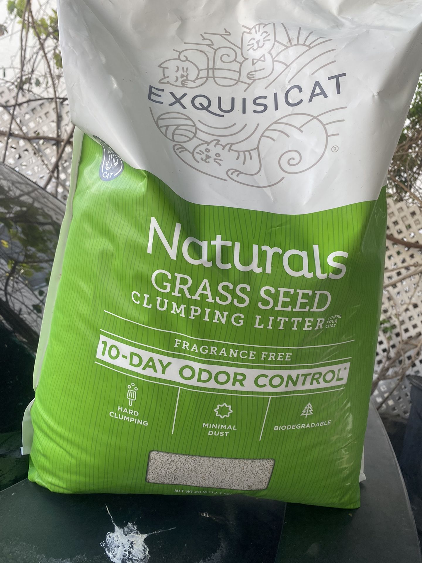 ExquisiCat Naturals Clumping Multi-Cat Grass Seed Cat Litter - Unscented, Low Dust, Natural