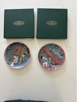 VTG- 2 x P. Buckley Moss collector plate set “Hello Grandpa” & “Hello Grandma”