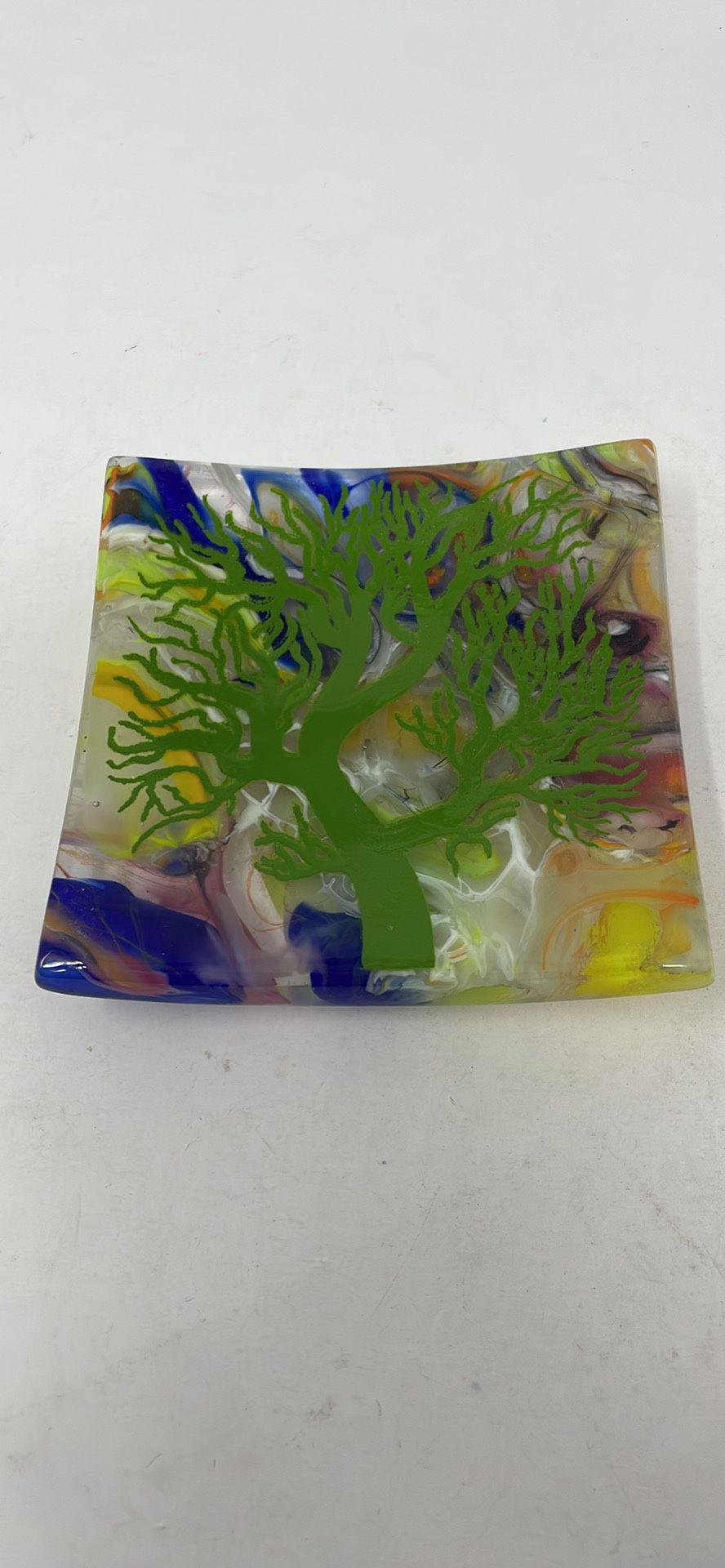 Tree Of Life Recycled Glass Wish Dish 4 1/2”
