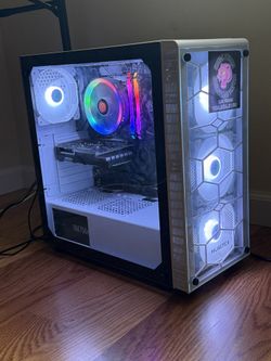 White Custom Gaming PC Ryzen GTX