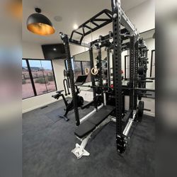 Rep Fitness Power Rack Like New 93in with Barbell and Attachments - NM, USA