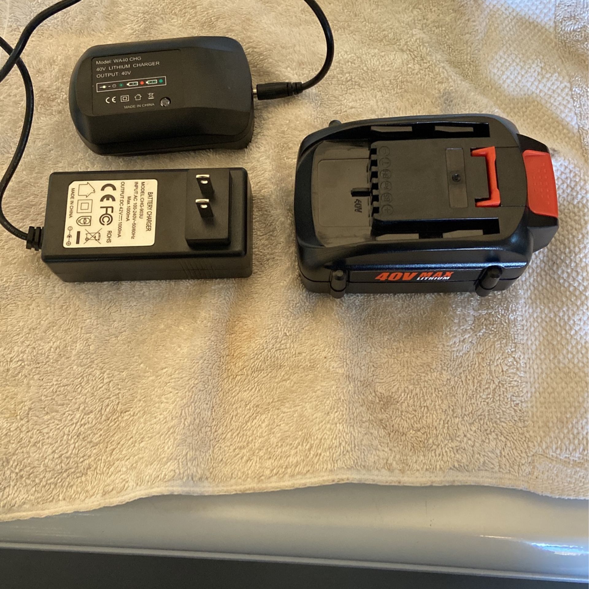 40 Volt Battery And Charger (New)
