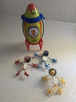 Tin rocket Magnet monkey toys