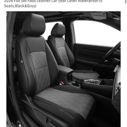 Custom Fit Seat Covers for Honda CRV: 2023 2024 2025 2026 Full Set Faux Leather Car Seat Cover Waterproof (5 Seats,Black&Grey)