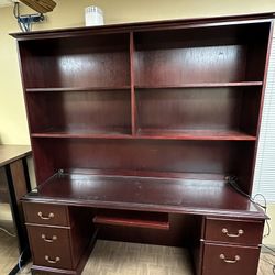 PAOLI Cherry Wood Executive Desk With Hutch