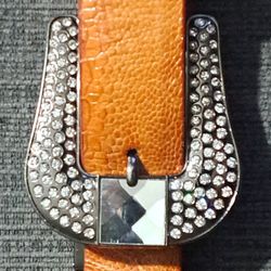 Textured Ostrich Leather Belt  