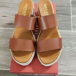 Bertuchi Brown Leather Wedge Sandals Women's Size US 8 Platform