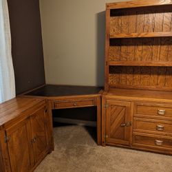 4 Piece Wood L Shaped Corner Desk