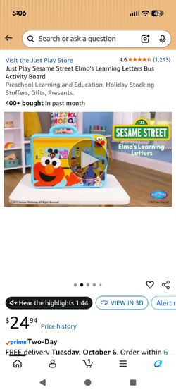 Just Play Sesame Street Elmo's Learning Letters Bus