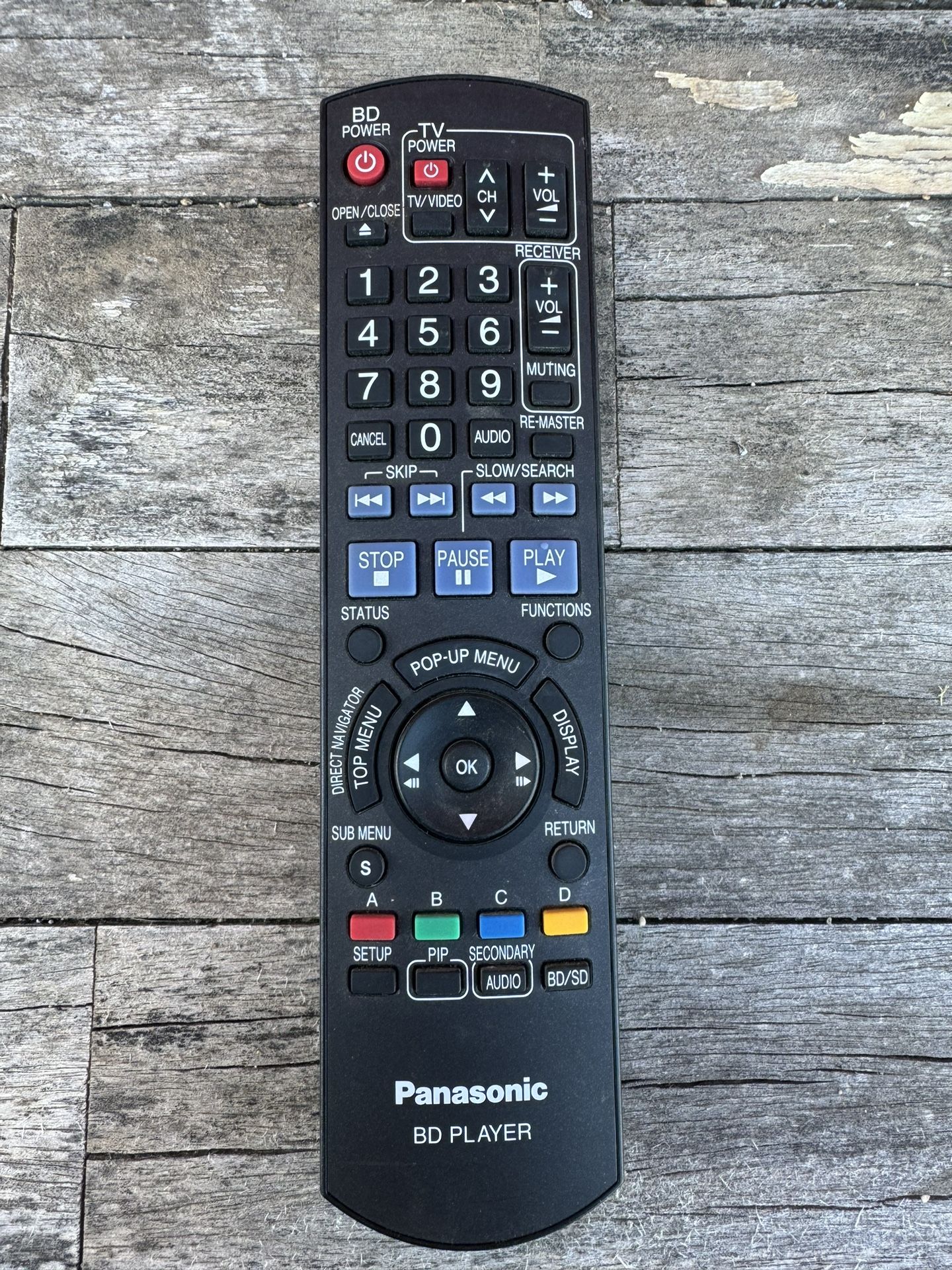 Panasonic N2QAYB000184 Blu-Ray DVD Player Remote Control