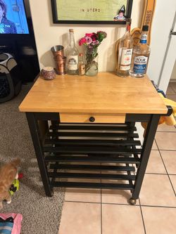 Wood Bar Cart