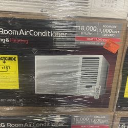 LG - 18,000 BTU Window Air Conditioner Electric Heat 