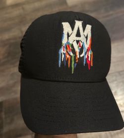 Amiri Black Trucker Hat Drip Logo