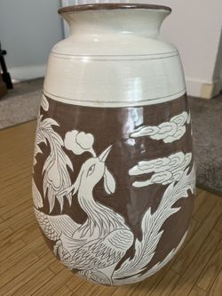 Korean Authentic Handmade Pottery Vase 17”