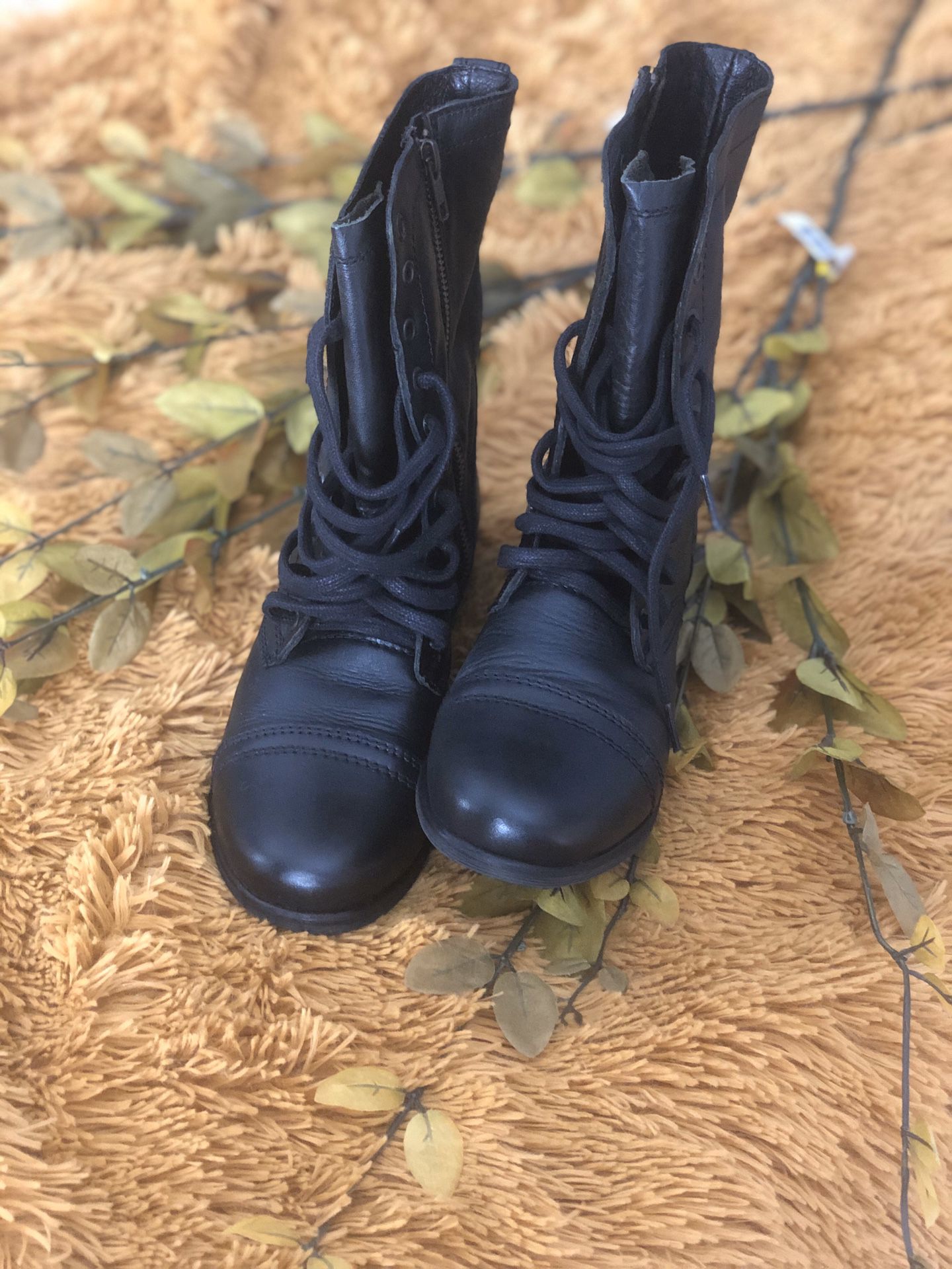Steve Madden Leather Combat Boots