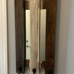 Entry Way Mirror Rack Bar For Clothes Keys Hats Wall Mount