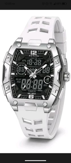 Activa Venzis X Invicta Men's Digital Sport Watch 50mm White Band - NIB Authentic RETAIL $89.99