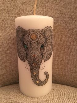 Custom made Elephant pillar candle