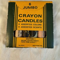 Vintage Emergency Crayon Candles 6 Jumbo Colors