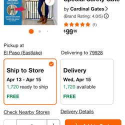 30 in. H x 27 in. to 42.5 in. W x 2 in. D Black Stairway Special Safety Gate by Cardinal Gates