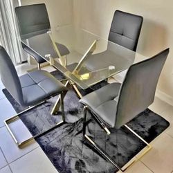 black dining table set 4 chairs new gold table