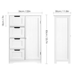 *****BRAND-NEW AND IN BOX-4-Dash drawer bath cabinet with two Dash shelves in white