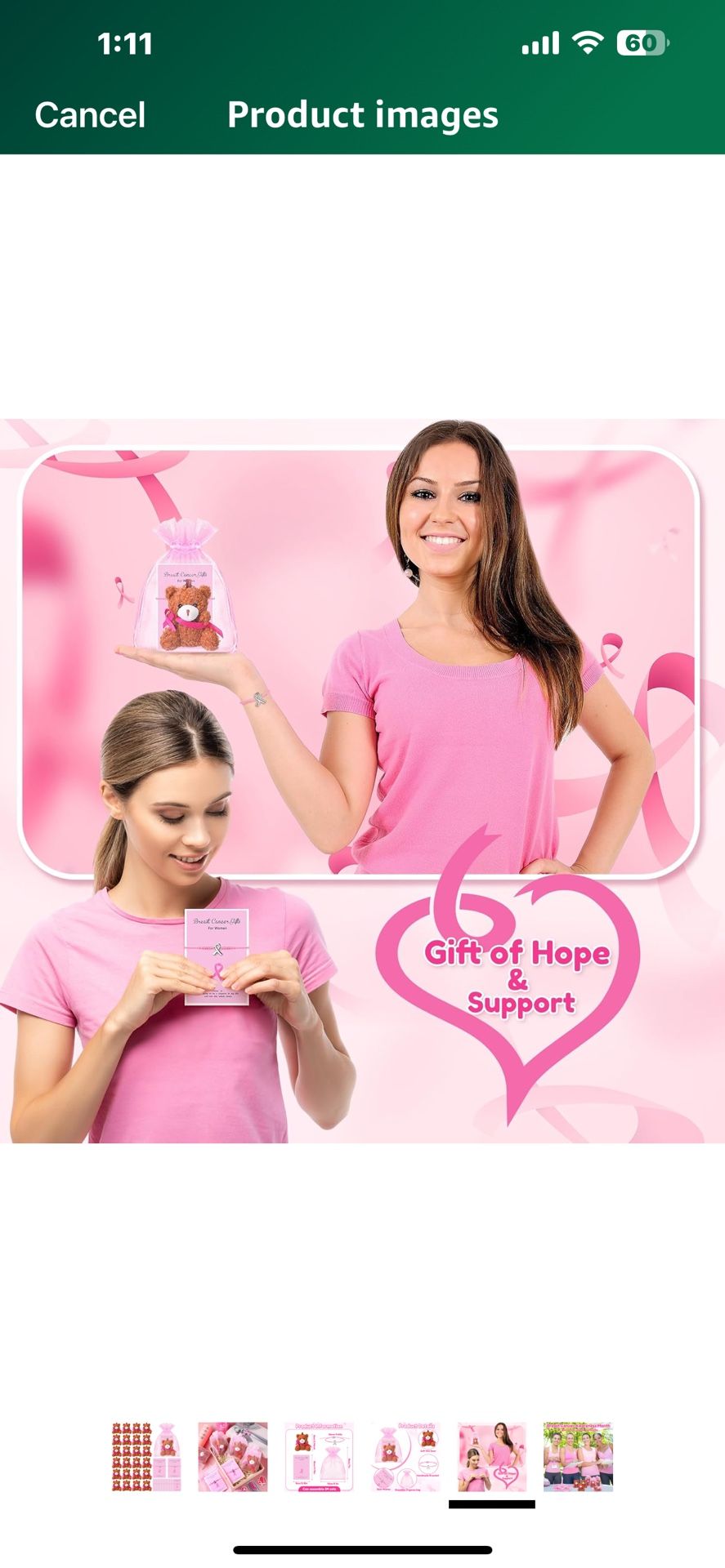 New Landical 24 Sets Breast Cancer Awareness Accessories Set Breast Cancer Stuffed Bears with Pink Ribbon, Adjustable Bracelets with Organza Bags, Can