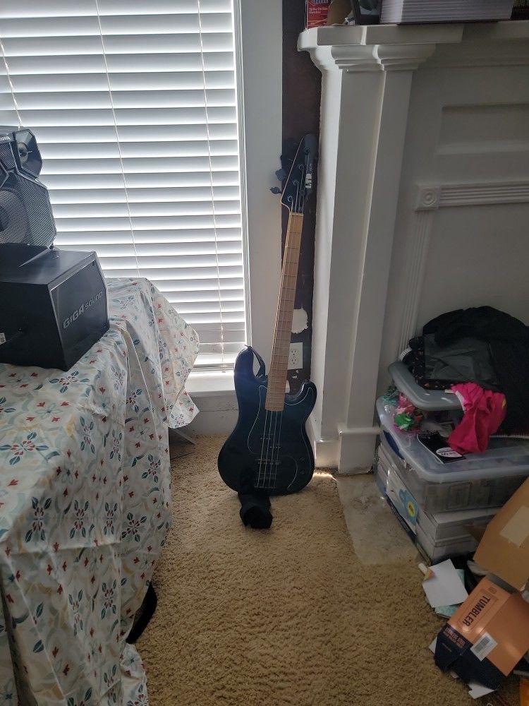 Gently Used Gabe Crisp Bass Guitar, Konami Amp, Case