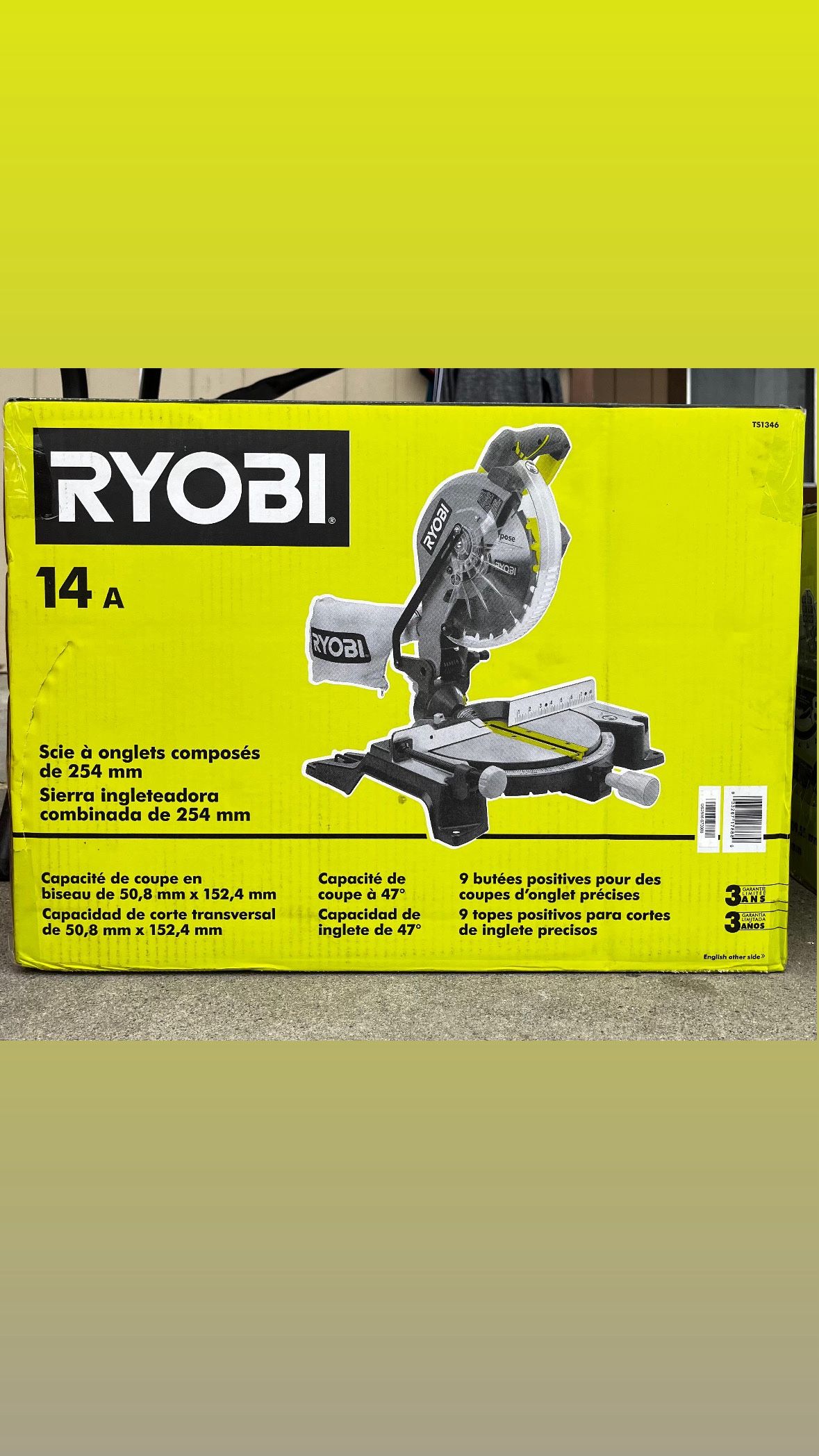 Ryobi milter saw compound