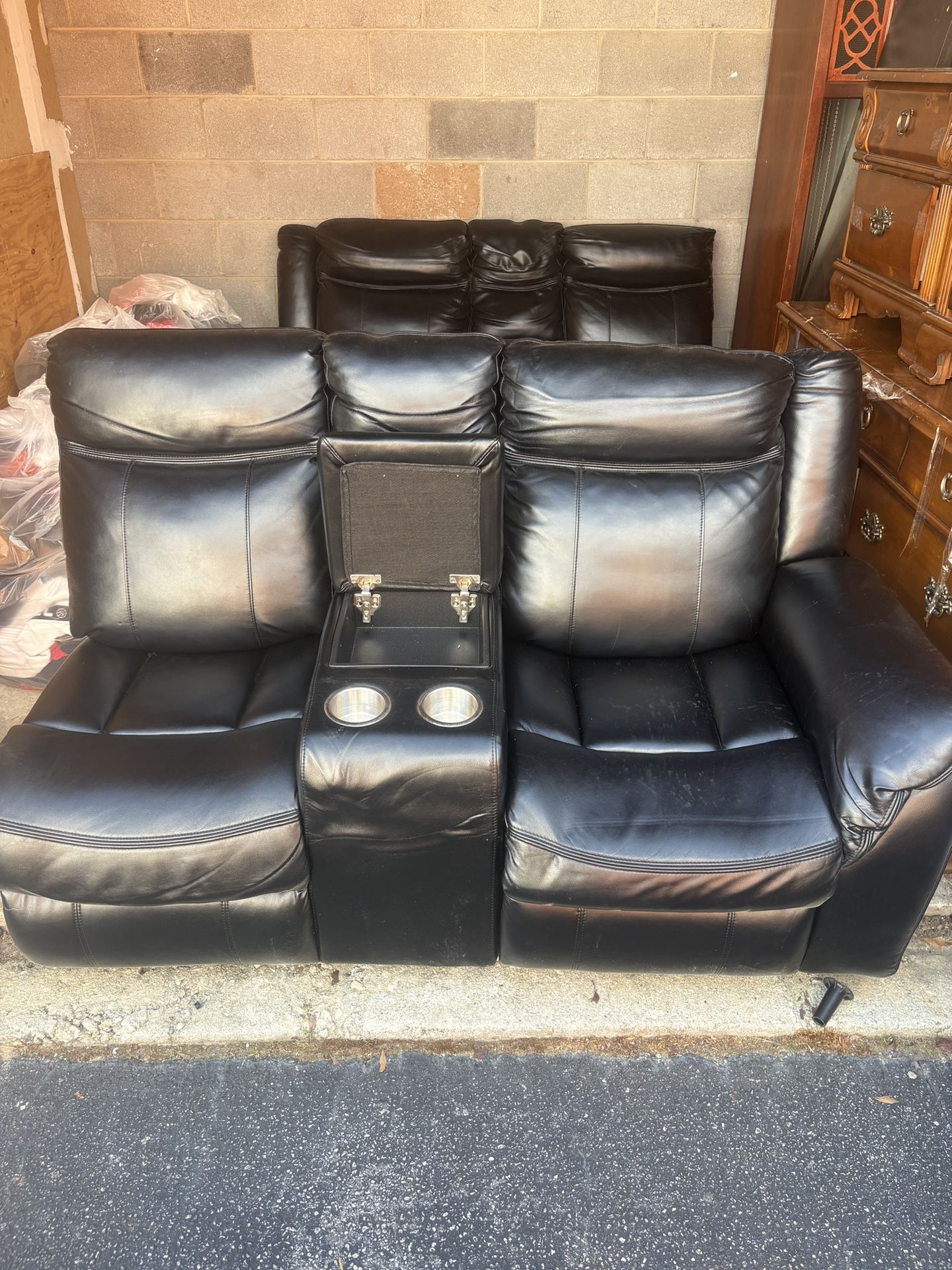 Black Leather Sectional Couch