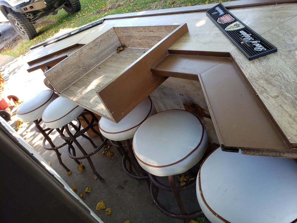 Bar with stools