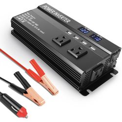1200W Peak Power Inverter, Inverter 12v to 110v with Fast Charging 