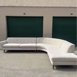 Beige Mid-Century, Modern Sectional Couch🛻 Delivery Available🛻